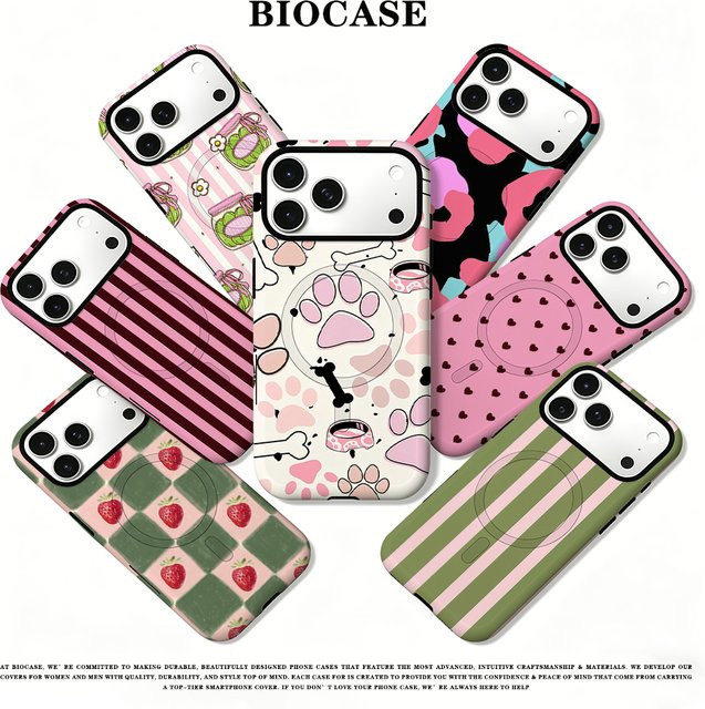 BioCase Pet Paw Fun 2-in-1 MagSafe Handyhülle für iPhone 17 16 15 14 13 12 Pro Max Plus Stoßfeste Hartschalen-Hülle - Bild 1