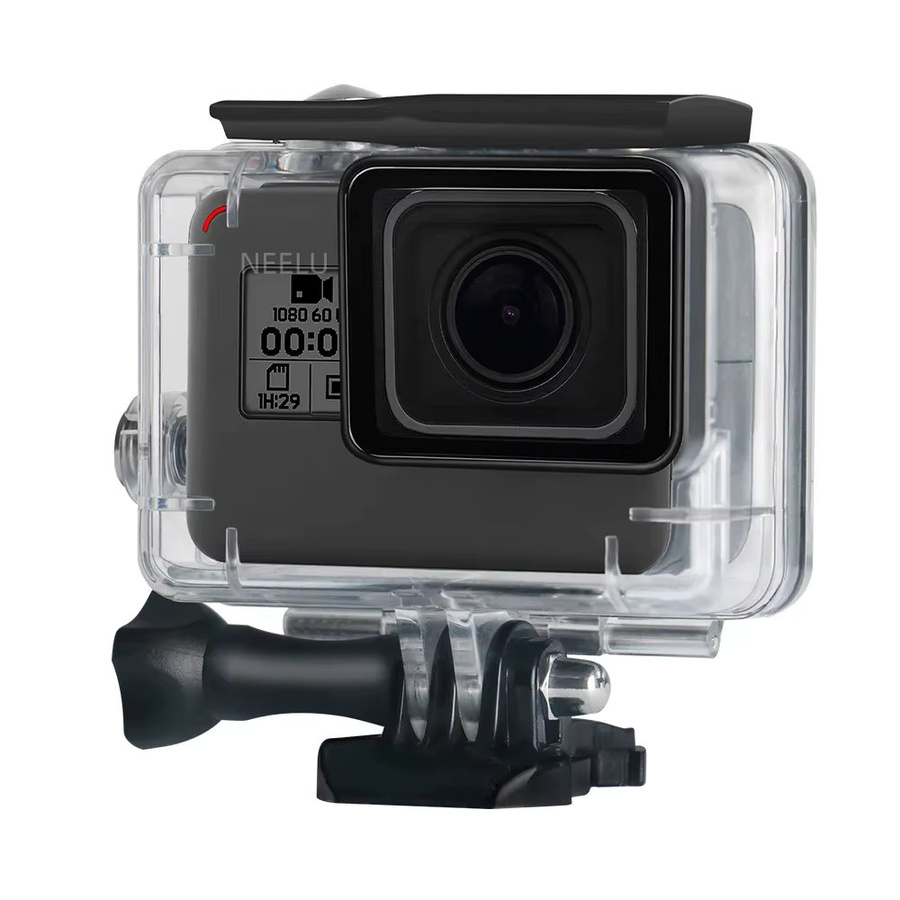 Wasserdichtes Unterwassergehäuse für GoPro Hero 7, 6 und 5 in Schwarz und Transparent, Tauchschutzgehäuse bis 45 m Tiefe - Bild 2