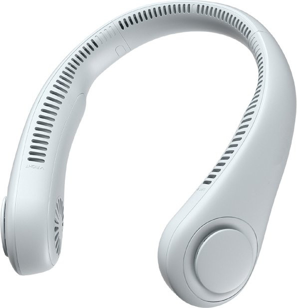 ROFAELEC Tragbarer Halsventilator USB wiederaufladbar, Blattloser faltbarer Luftkühler in Weiß - Bild 1