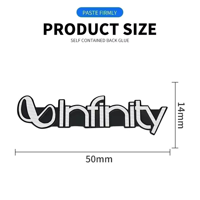 Infinity Metall Logo Aufkleber für Auto Hi-Fi Lautsprecher in Silber, 5 oder 10 Stück - Bild 4