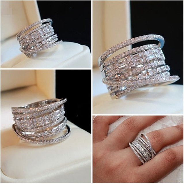 ZHIXUN Ring, Zirkonia, Silber, Damen - Bild 1