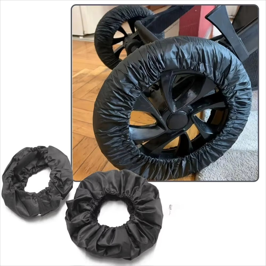 2-teiliges Staubschutzhüllen-Set für Kinderwagen und Rollstühle in Schwarz - Bild 3