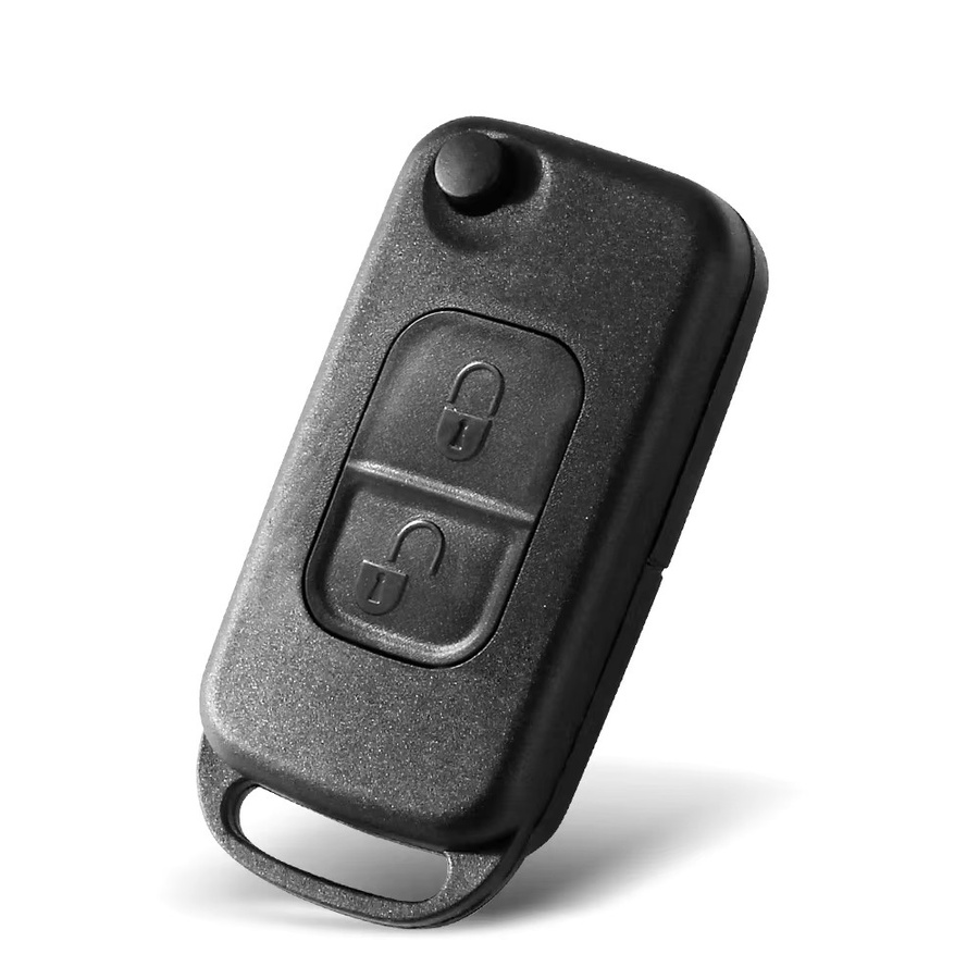 KEYYOU Klappbare Ersatz-Schlüsselhülle für Mercedes Benz W168 W124 W202 W203 A C E ML C CL S SL SEL SLK E113, Schwarz - Bild 2
