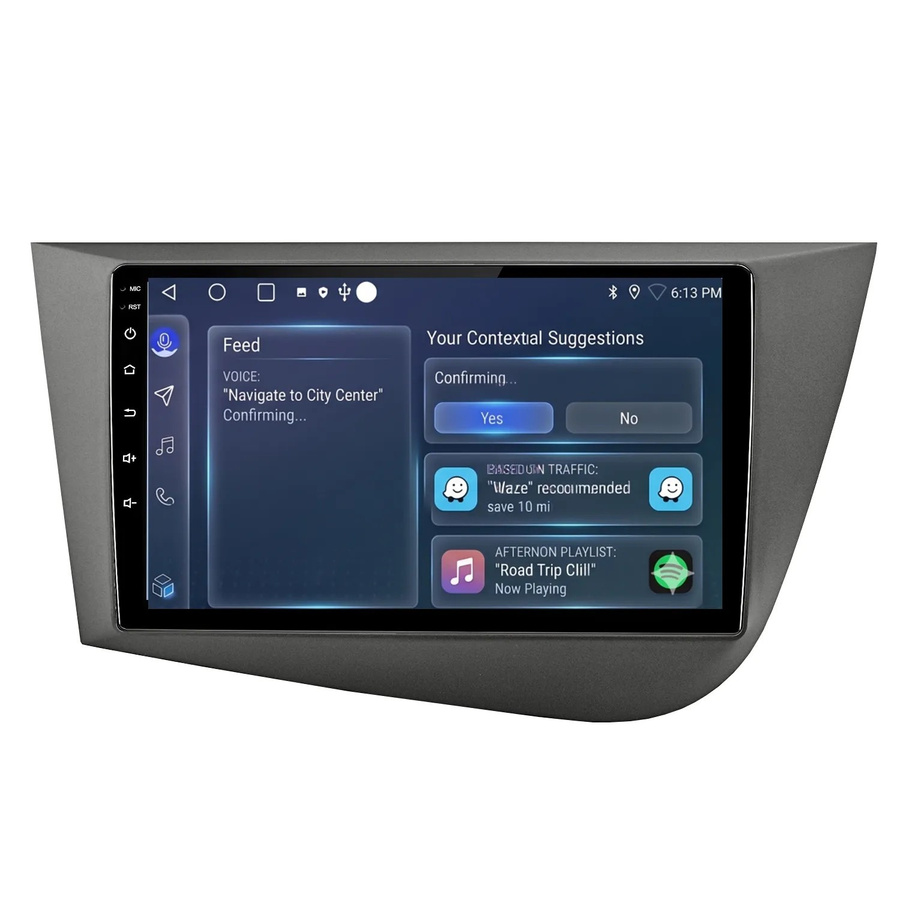 Junsun 9 Zoll Autoradio mit Bluetooth und GPS für Seat Leon 2005 bis 2012 in Schwarz - Bild 2