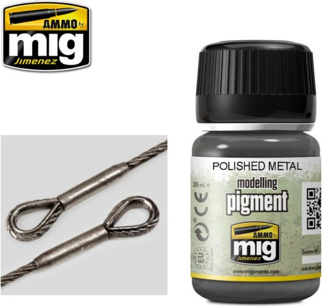 AMMO by MIG Jimenez Pigment Polished Metal, Grau, Metall - Bild 1