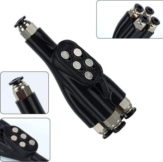Bambu Lab 4-in-1 PTFE-Adapter für AMS-Schlauchanschluss und Filament-Zufuhrrohr, Schwarz - Bild 1