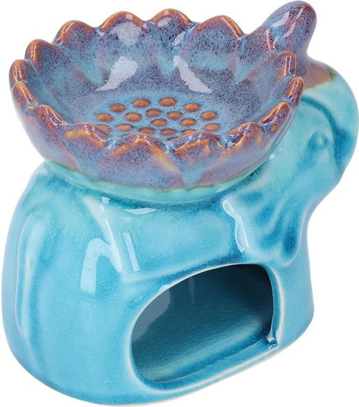 Koogeelife Aromatherapie Brenner aus Keramik in Blau für ätherische Öle und Teelichter - Bild 1