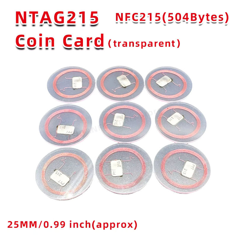 Guang Hongrun NFC NTAG215 Münzanhänger RFID Etiketten 13,56 MHz Transparent, Durchmesser: 25 mm - Bild 2