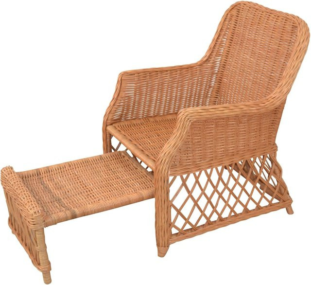 Rattansessel Donald von möbel direkt online in Braun mit Ottoman aus Kubu-Rattan - Bild 1