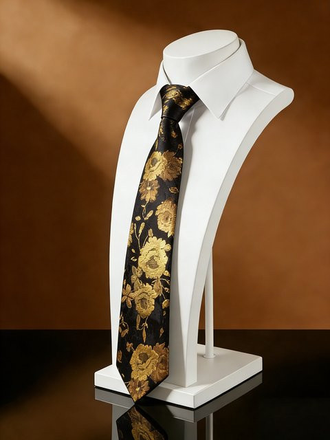 Barry.Wang Schmuck-Set Krawatte, Einstecktuch, Manschettenknöpfe, Herren - Bild 1