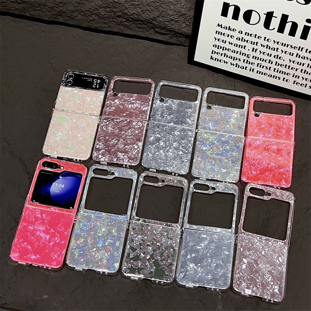 Luxuriöse Samsung Galaxy Z Flip und Z Fold Schutzhülle mit Glitzer-Schalenmuster in Multicolour - Bild 1