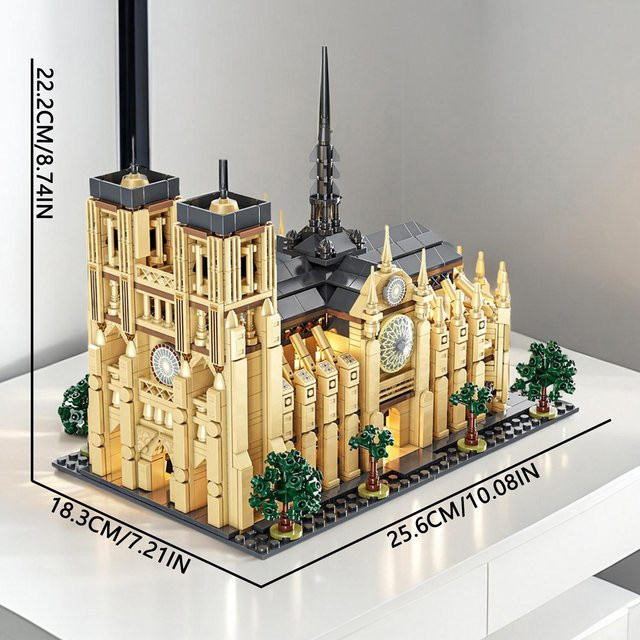 Wucifang Bags Kirchenarchitektur Bausteine, 1575 Teile, ab 3 Jahren, grau - Bild 1