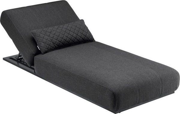KETTLER Sonnenliege EGO in Anthrazit mit gepolsterter Mikrofaser-Auflage, verstellbarer Kopfstütze und Rollen, B/T/H: 90 x 213 x 33 cm