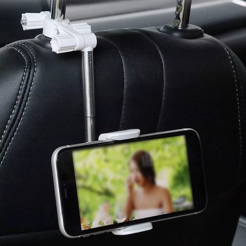 Universal Auto Telefonhalterung zur Montage an der Rückseite des Sitzes oder am Rückspiegel, verstellbarer GPS Handyhalter Schwarz - Bild 3