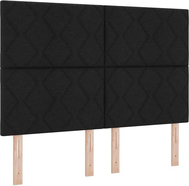 vidaXL Kopfteil aus Kunstleder in Schwarz, modernes gepolstertes Kopfteil für das Schlafzimmer, Breite: 160 cm, Höhe: 128 cm, Tiefe: 7 cm - Bild 1