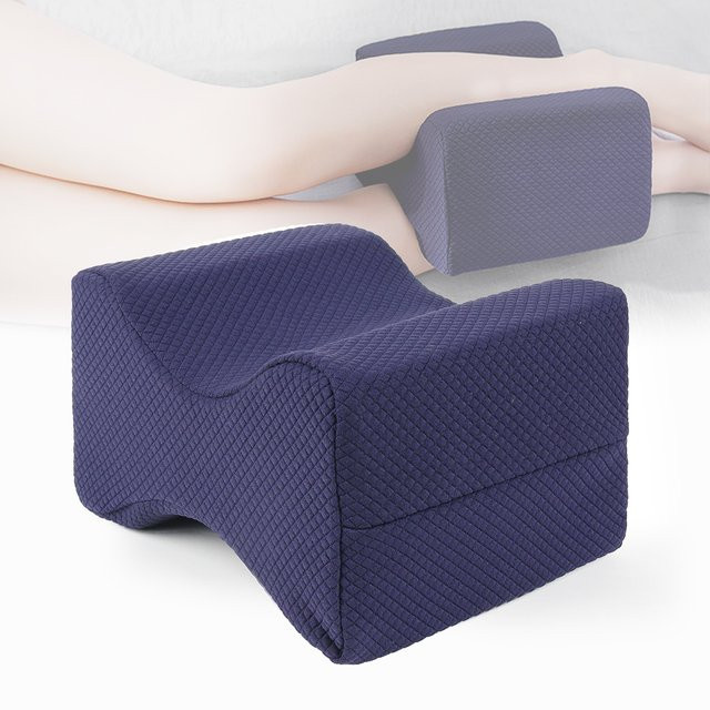OOAGE Memory-Foam Beinkissen aus Baumwolle in Blau zur Unterstützung der Knie und des Rückens beim Seitenschläfer - Bild 1