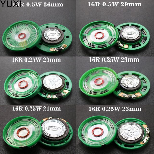 Yuxi Ultra Dünner Lautsprecher für Türklingel und Auto-Hupe, 16 Ohm, 0,5 W, Grün - Bild 1