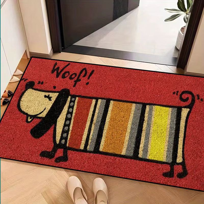 VIKAMA Roter Druckteppich mit Cartoon-Hund-Motiv als weiche Bodenmatte für Wohnzimmer und Schlafzimmer - Bild 3