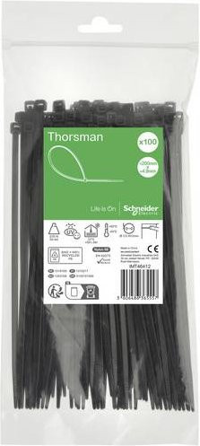Schneider Electric IMT46412 Kabelbinder aus Nylon in Schwarz, 100 Stück - Bild 1