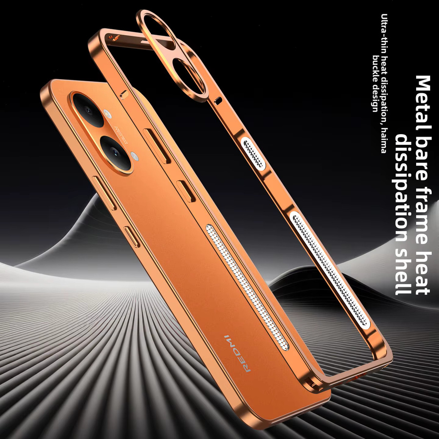 Xiaomi POCO X8 Pro / X8 Pro Max Schutzhülle mit Metallrahmen und Seepferdchen-Schnallen-Design sowie Linsenschutzring in Silber oder Orange - Bild 5