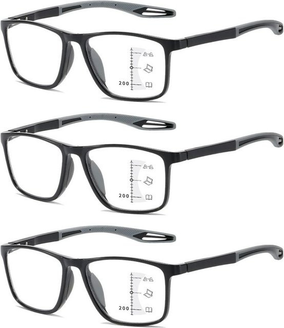 Multifokale progressive Lesebrille, TR90, Vollrand, rechteckig, Unisex - Bild 1
