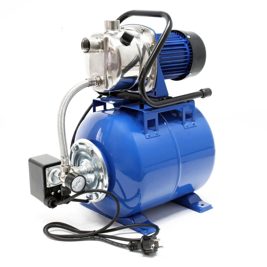 Wiltec Gartenpumpe Hauswasserwerk mit 19L Membrankessel in Blau Glänzend - Bild 2