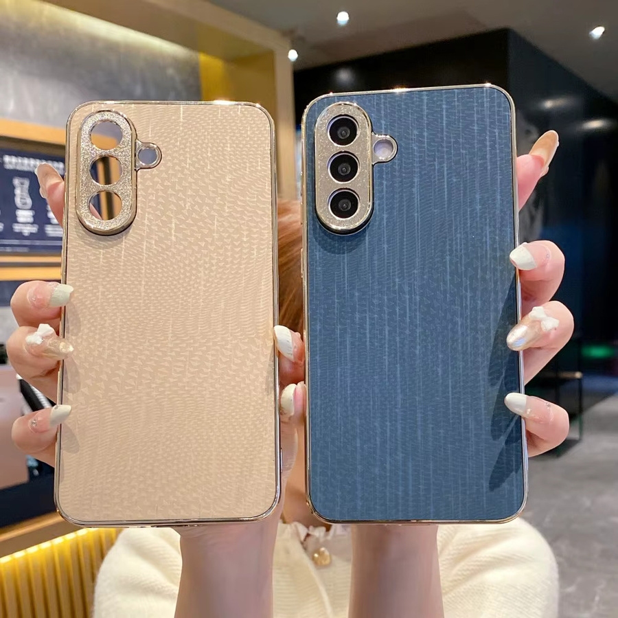 Elegante Anti-Drop Schutzhülle mit glänzendem Rand für Samsung Galaxy A57 A56 A55 Serie in Blau - Bild 2