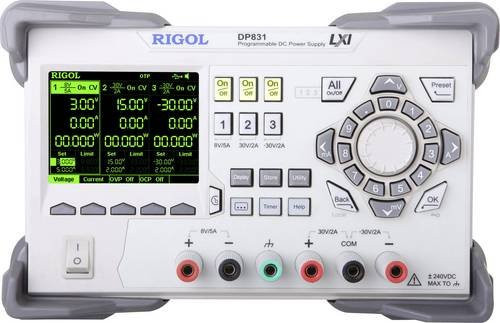 Rigol DP831 Labornetzgerät mit 3 Ausgängen, einstellbar 0 - 8 V/DC und 0 - 5A, 195W, Farbe: Weiß - Bild 1
