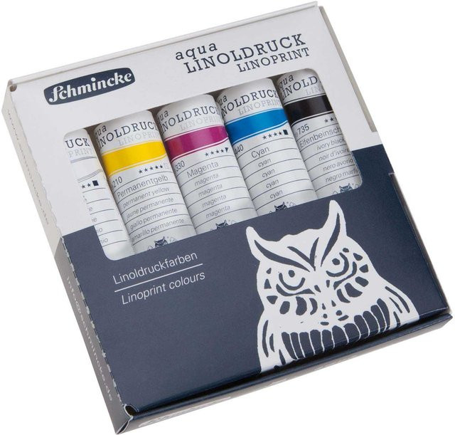 Schmincke Aqua Linoldruckfarbe Karton Set Mehrfarbig - Bild 1