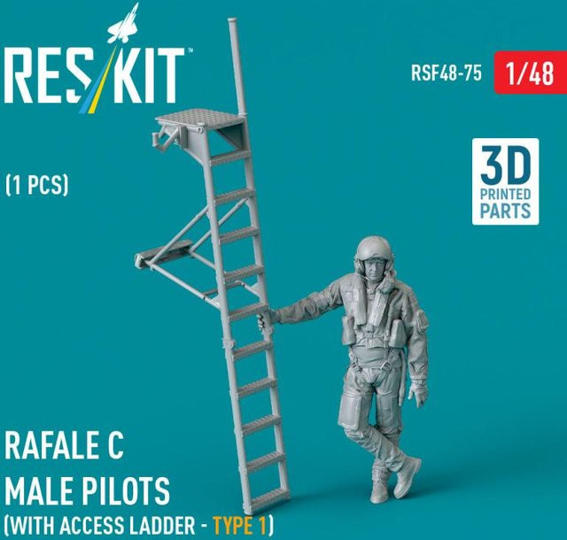 ResKit Models Rafale C - Male pilot with access ladder, Einzelfigur, 1-teiliges Set, 1:48 - Bild 1