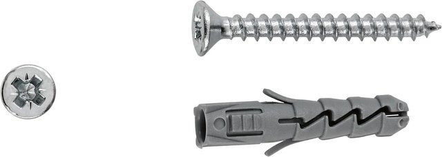 LUX-TOOLS Spreizdübel aus Nylon mit Schrauben in Silber, 20 Stück, Durchmesser: 5 mm, Länge: 25 mm - Bild 1