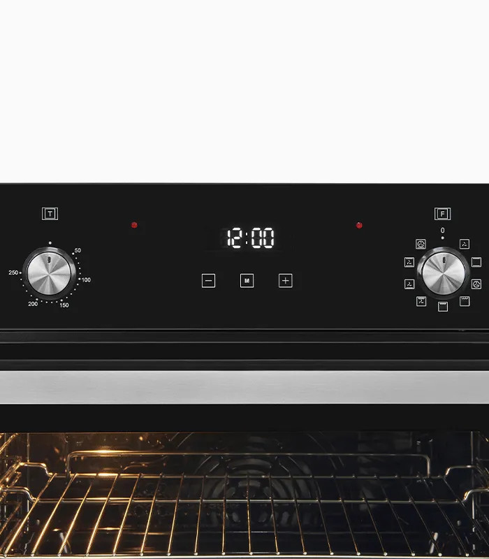 Exquisit EBE76-9-H-020 Einbaubackofen in Schwarz mit Heißluft und Grill, Höhe: 59,5 cm, Breite: 59,5 cm, Tiefe: 56,7 cm - Bild 4