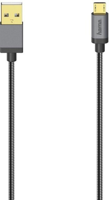 Hama Micro-USB-Kabel USB 2.0 in Schwarz mit 0,75 m Länge - Bild 1