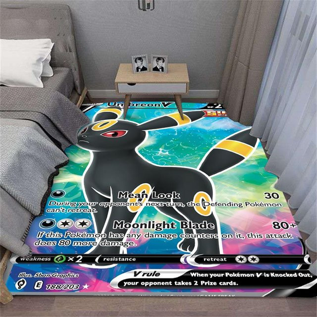 Miniso Pokémon Nachtara Karte Teppich für Schlafzimmer und Wohnzimmer, B/B: 80 x 50 cm, Mehrfarbig - Bild 1