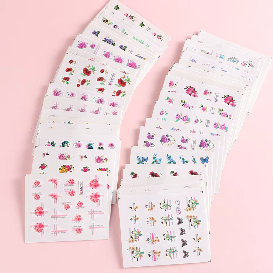 Full Beauty Nagel Aufkleber Set, 55 Stück, Blumen Spitze und Glitzer Charms - Bild 1