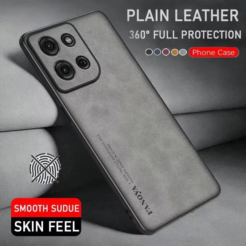Business Schaffell-Leder-Hülle mit TPU-Rand für Motorola Edge 70 60 50 40 Neo Pro Ultra Fusion, Farbe: Braun, Anti-Drop Schutzhülle - Bild 2