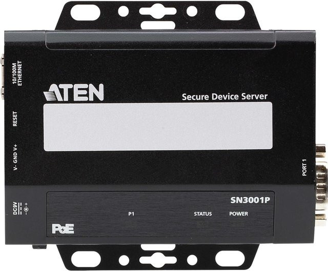 ATEN Altusen SN3001P Secure Device Server mit 1-Port RS-232 und Ethernet/LAN in Schwarz - Bild 1