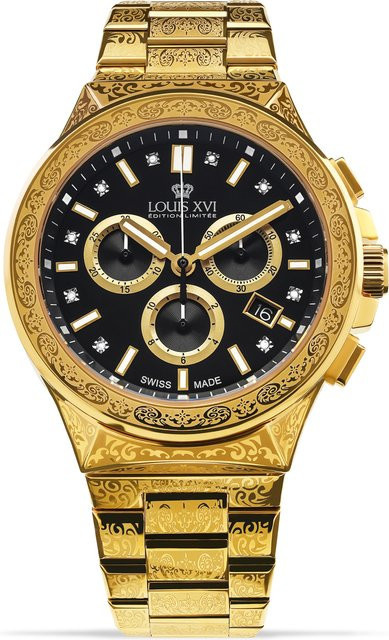 LOUIS XVI Chronograph, Quarz, Edelstahl, Schwarz, 42 mm, Herren - Bild 1