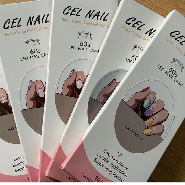 JUMEWZC Halbgehärtete Gel-Nagelstreifen, 16/18/20 Stück, Unisex - Bild 1