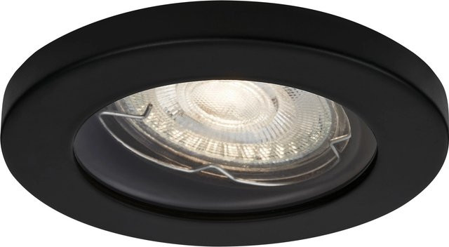 Brilo LED-Einbauleuchte Kowali 3er-Set Matt-Schwarz IP65 mit warmweißem Licht - Bild 1