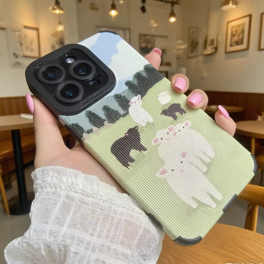 Stoßfeste Silikonhülle mit Cartoon-Schaf-Design für Apple iPhone 12 bis iPhone 17, weiches Material, Multicolor - Bild 3