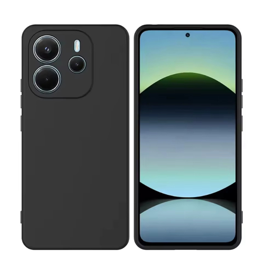 Xiaomi Redmi Note 14 5G Schutzhülle aus weichem Flüssigsilikon in Schwarz - Bild 3