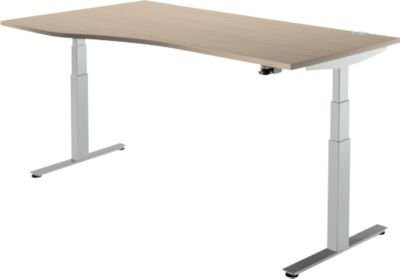 Schäfer Shop Select Schreibtisch DRIVE UP 2, elektrisch höhenverstellbar, Freiform, Ansatz links, T-Fuß, Breite: 180 cm, Eiche-Dekor/weißalu - Bild 1