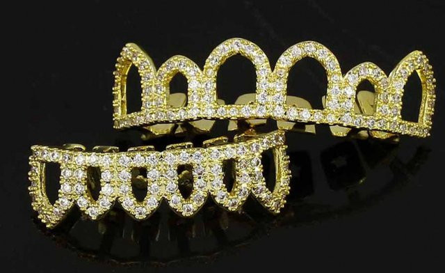 UOSU Grillz Zähne, Messing, Gold, Unisex - Bild 1