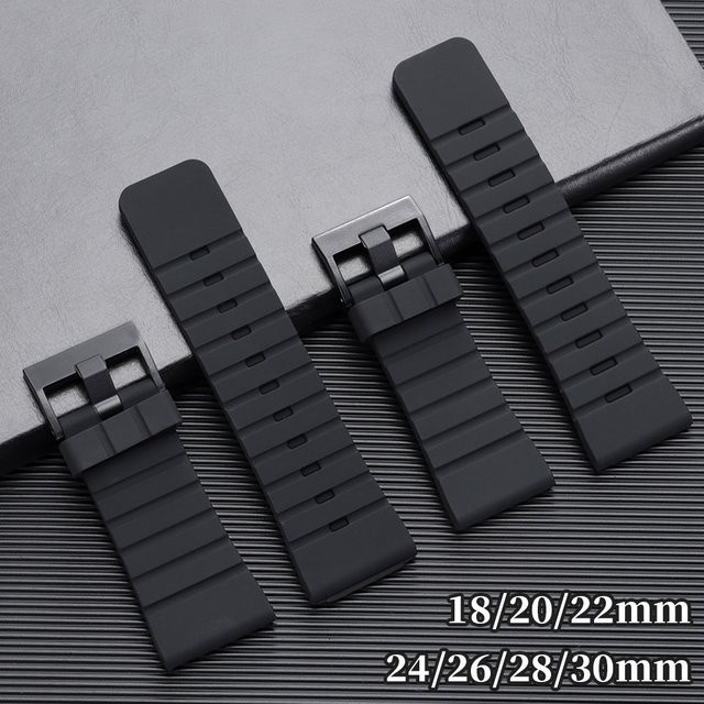 HQstrap Uhrenarmband Silikon, Schwarz, Unisex - Bild 1