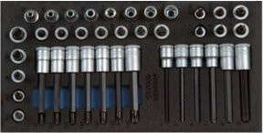 Gedore Schraubendrehereinsätze 3/8 Zoll 30er Satz in Check-Tool-Modul, Silber - Bild 1