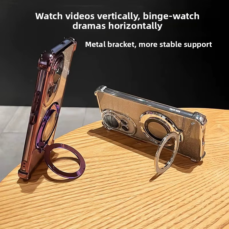 Transparente magnetische Schutzhülle mit Galvanisierung und Vier-Ecken-Magnethalterung für Xiaomi 17T und 15T Pro in Schwarz - Bild 2
