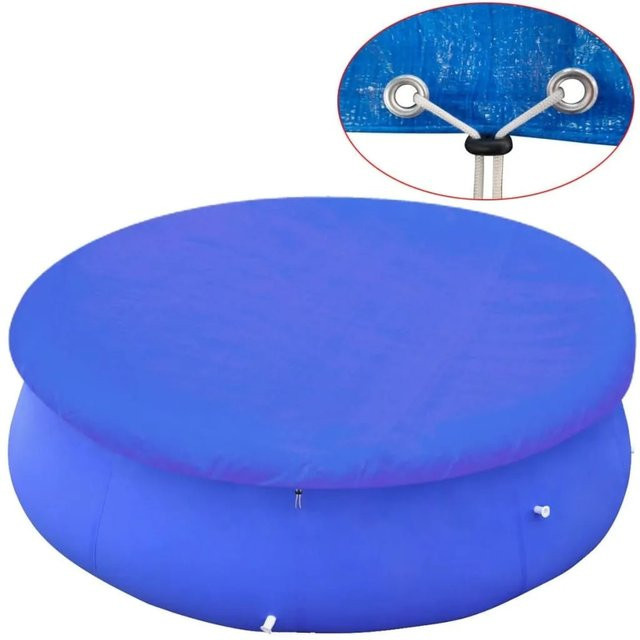 vidaXL Abdeckplane für runde Aufstellpools in Blau, Durchmesser: 300 cm - Bild 1
