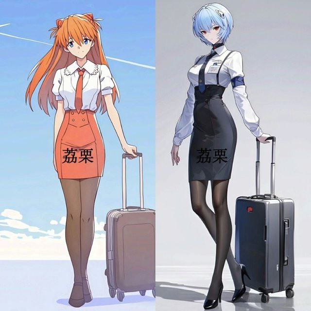 Bandai Evangelion Ayanami Rei Asuka Langley Soryu, Acryl Stand Figur - Bild 1