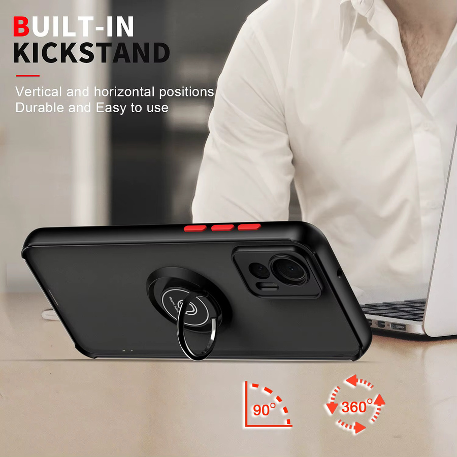Stoßfeste Schutzhülle für Motorola Edge 30, Edge 50 Fusion, Edge 50 Pro, Edge 50 Ultra und Edge 30 Neo mit Ring-Ständer in Grün - Bild 3